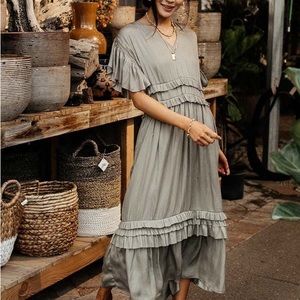 Bohme Willa ruffle sleeve dress XS